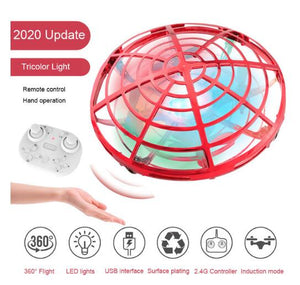 HGRC Mini RC UFO Drone With LED Light Gesture Sensing Electric Flying Quadcopter Anti-collision Induction Dron Toys for children