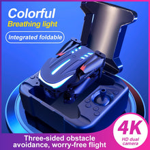 XKJ New K109 Mini Drone Breathing Light 4K Dual HD Camera Automatic Obstacle Avoidance Professional Foldable Quadcopter Gifts