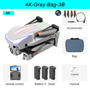 XKJ New K109 Mini Drone Breathing Light 4K Dual HD Camera Automatic Obstacle Avoidance Professional Foldable Quadcopter Gifts