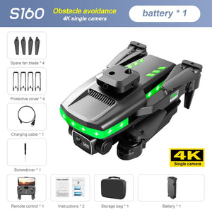 S160 Mini Drone 4K HD Camera Four-sided Obstacle Avoidance Air Pressure Fixed Height Professional Foldable Quadcopter Toys