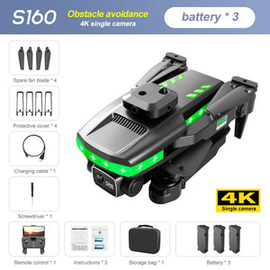 S160 Mini Drone 4K HD Camera Four-sided Obstacle Avoidance Air Pressure Fixed Height Professional Foldable Quadcopter Toys